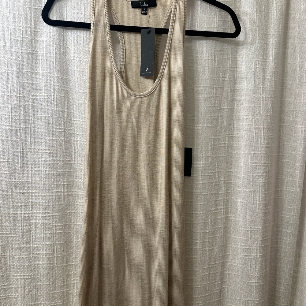 Lulu's Cream Ribbed Tank Top